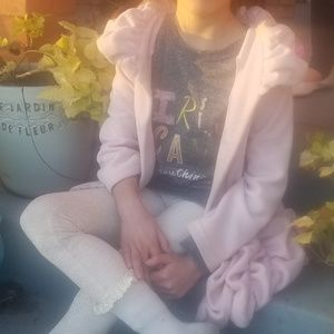 Mack & Co Ballet Rose Pink Ruffle Jacket Light Weight Sweater Coat 6